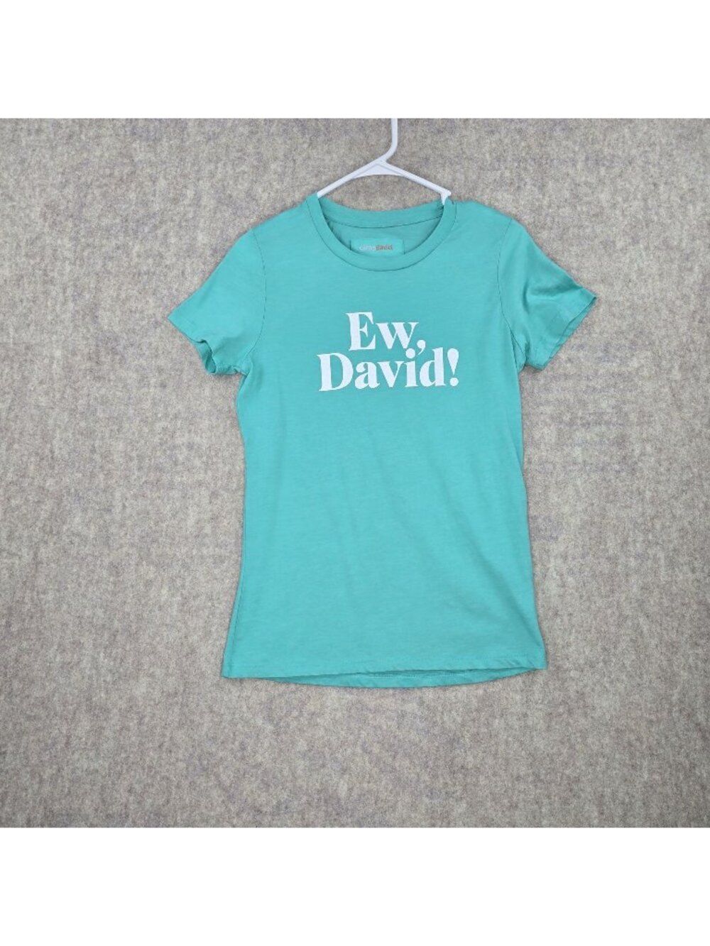 Camp David Women Graphic T-Shirt Turquoise Large Cotton Blend Slim Fit Crew Neck